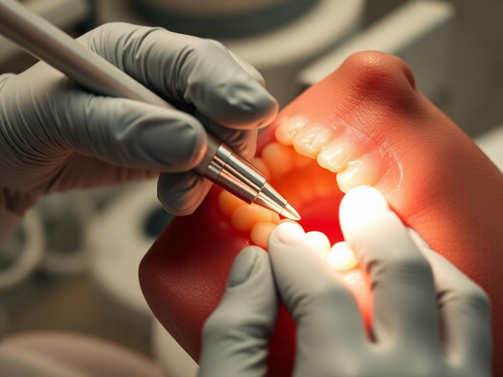 Root canal treatment procedure being performed